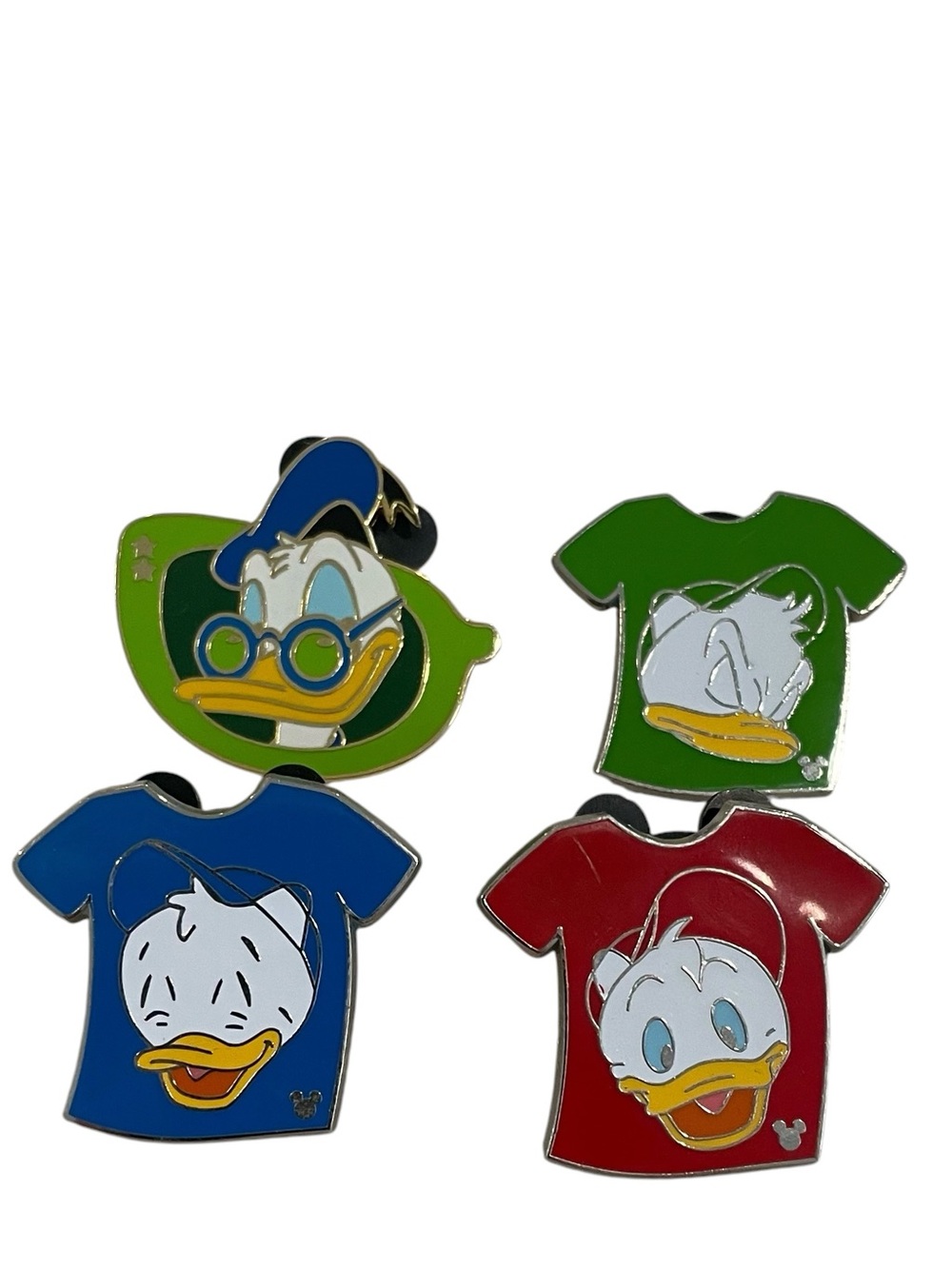 Disney Donald Duck Enamel Pin Set - Green, Blue, Red